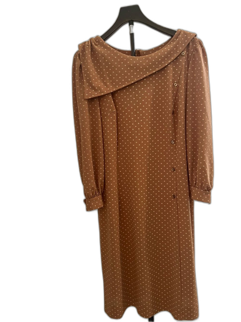 Couture Chiffons Women’s M Polka Dot Long Sleeve Button Front Dress
